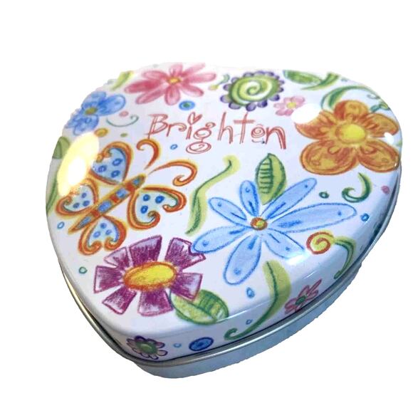 Brighton Heart Shaped Tin Jewelry Keepsake Gift Box Collectible Metal Container - Picture 3 of 8